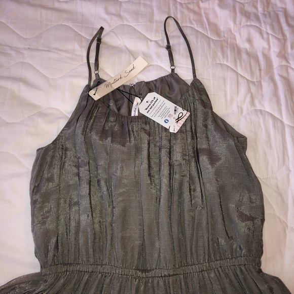 Mustard Seed New W.T. Pleated Spaghetti Straps Dress Size Small ,Greenish,Gray - Picture 4 of 4